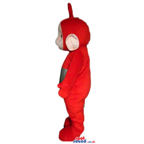 Red teletubby with a silver square on the belly - Custom Mascots