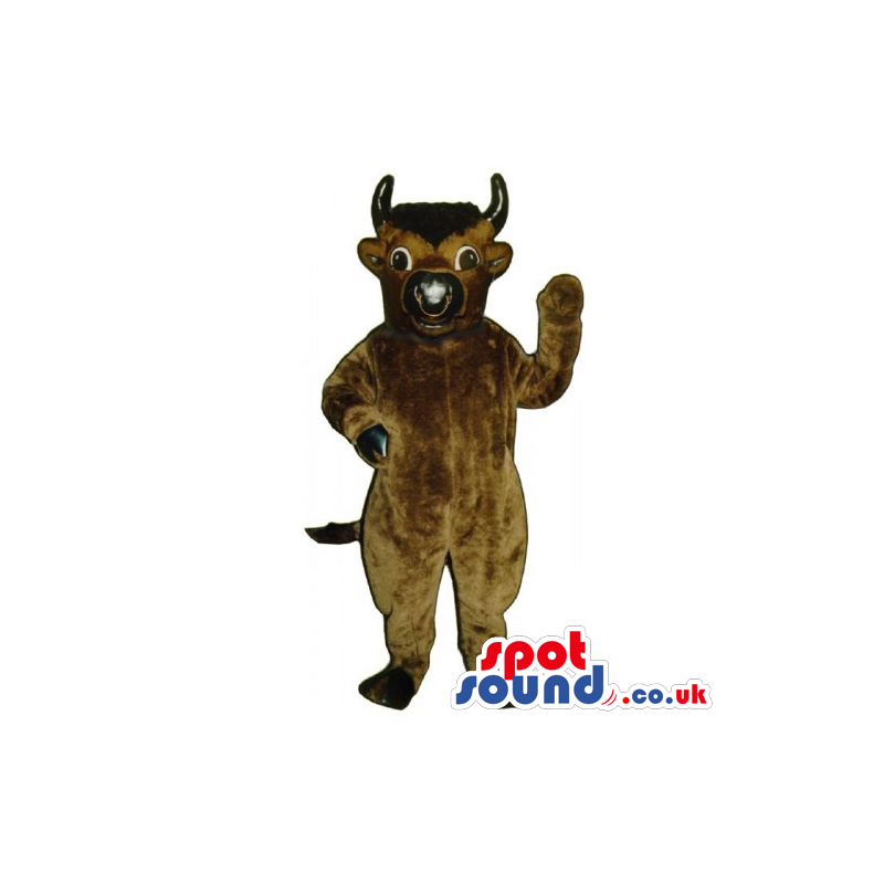 The Bull Mascot in a brown suit with a black hooves - Custom