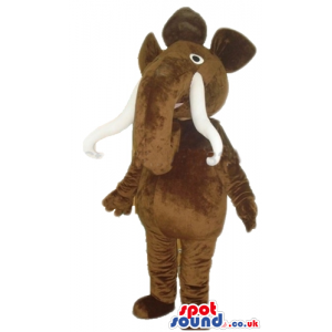 Brown elephant with long white horns - Custom Mascots