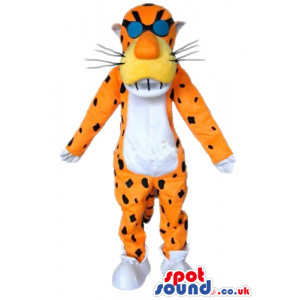Tiger with a yellow nose and black and blue glasses - Custom