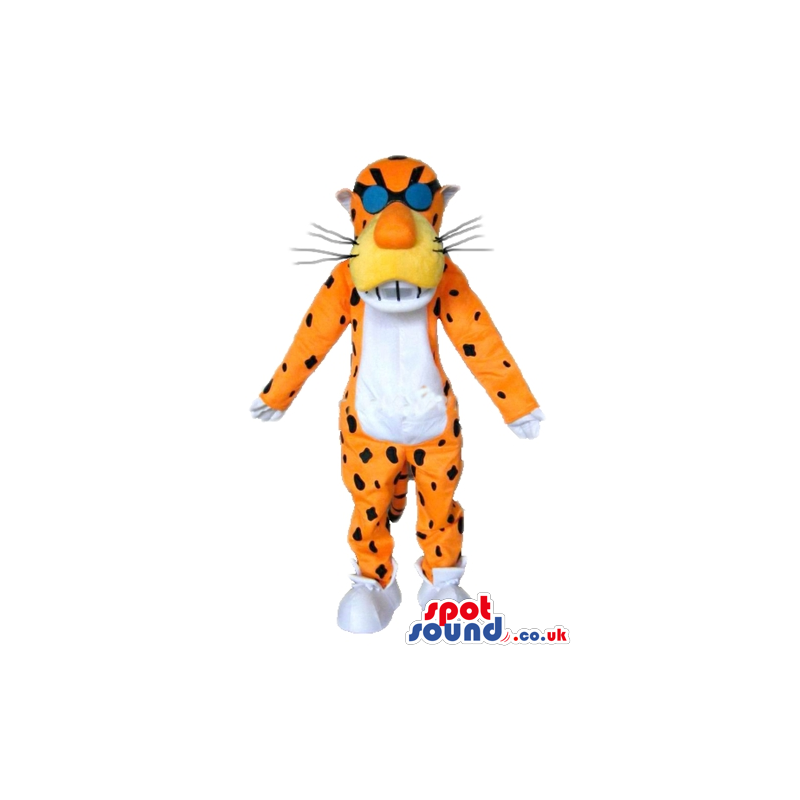 Tiger with a yellow nose and black and blue glasses - Custom