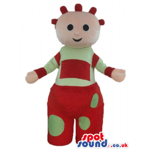 Boy wearing red and green clothes - Custom Mascots