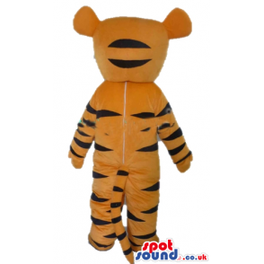 Mascot costume of a tiger with a white belly - Custom Mascots