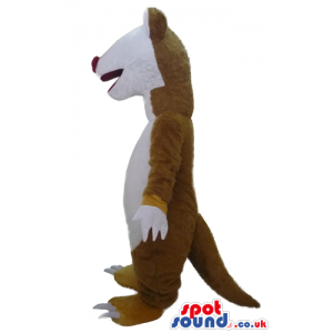 Brown and white otter with a big red nose - Custom Mascots