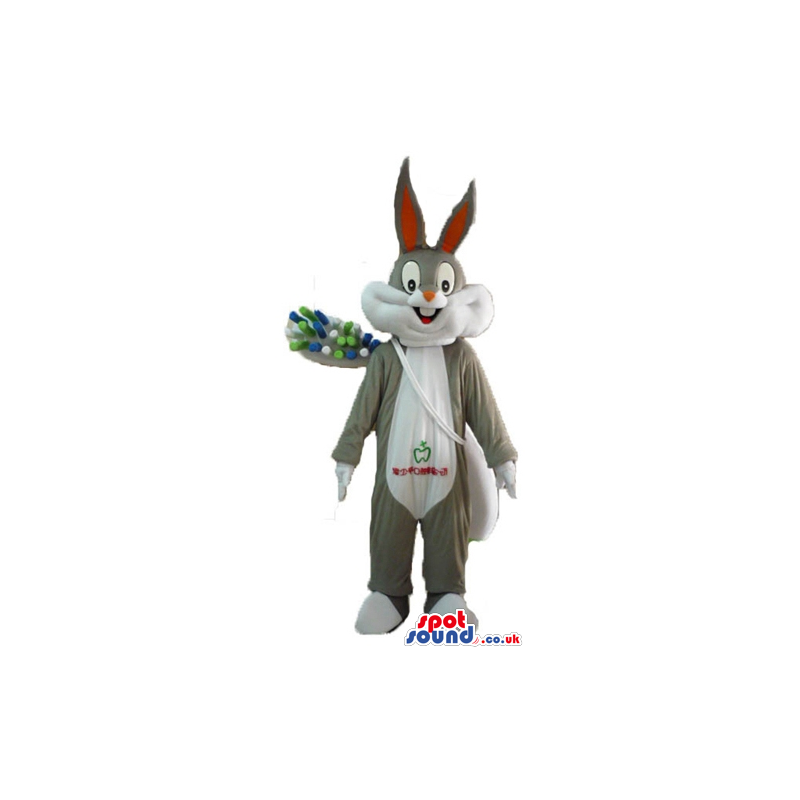 Bugs bunny carrying a white bag and a toothbrush - Custom