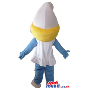 Blonde smurfette wearing a white dress and shoes - Custom