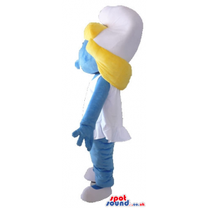 Blonde smurfette wearing a white dress and shoes - Custom