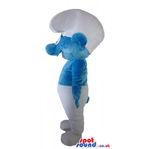 Smiling smurf wearing white trousers and a white hat - Custom