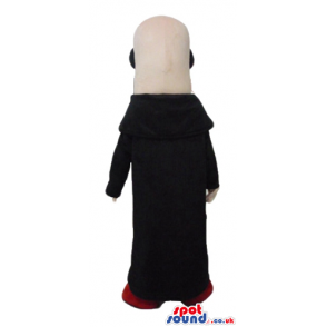 Bald man wearing a long black tunic - Custom Mascots