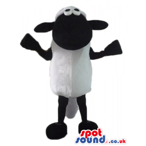 White sheep with black face, arms, legs, hands and feet -