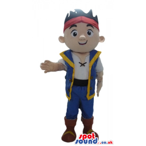Pirate boy wearing a red band round the forehead, a white