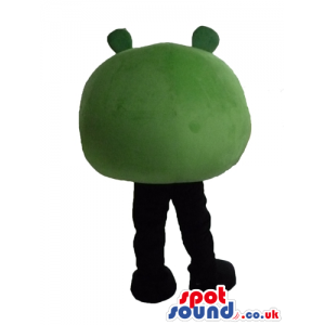 Green pig face with large white teeth and black legs - Custom