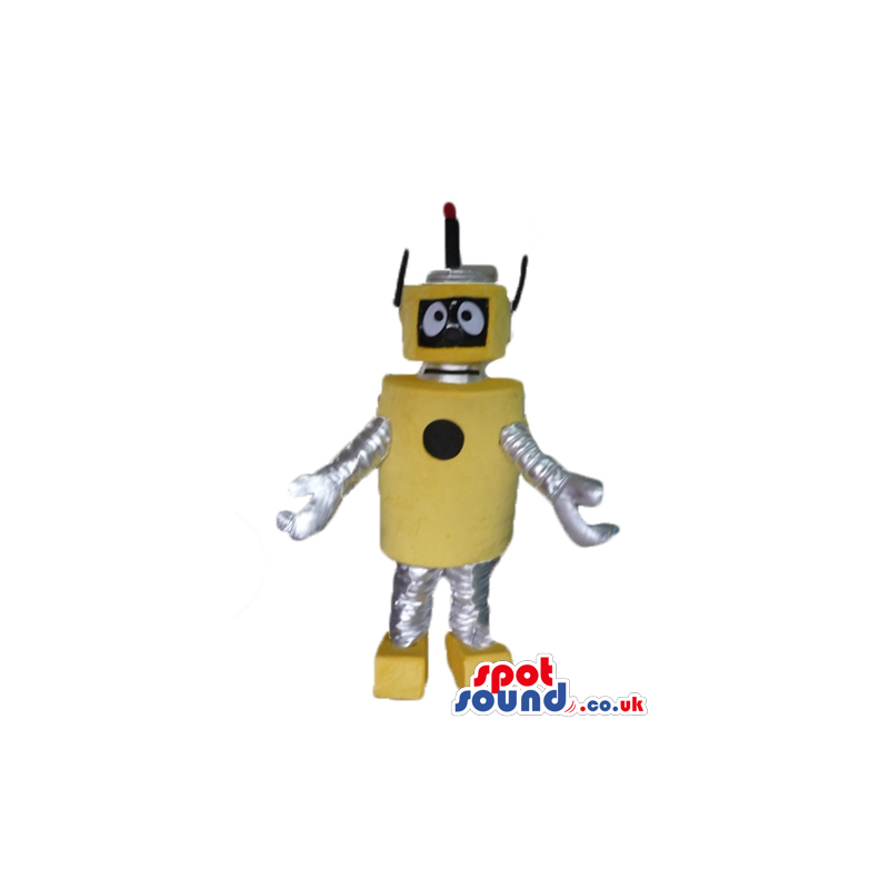 Yellow and silver robot with black eyes and antennae - Custom