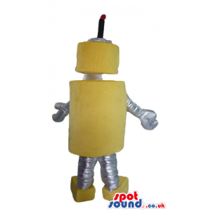 Yellow and silver robot with black eyes and antennae - Custom