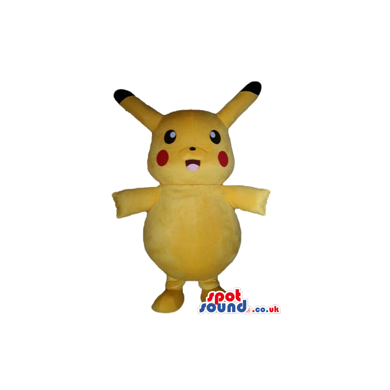 Yellow monster with long and thing yellow and black ears, red