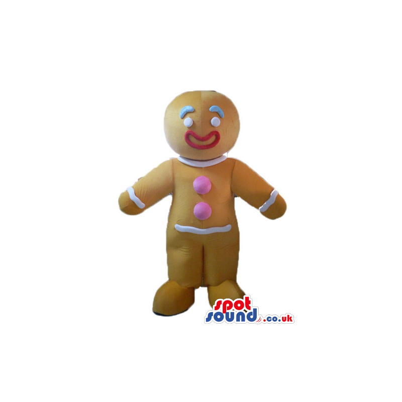 Gingerbread man decorated in red, pink and light blue - Custom