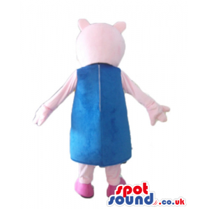 Peppa pig wearing a light-blue dress and pink shoes - Custom