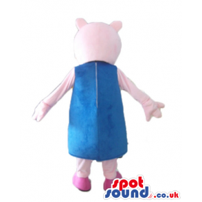 Peppa pig wearing a light-blue dress and pink shoes - Custom