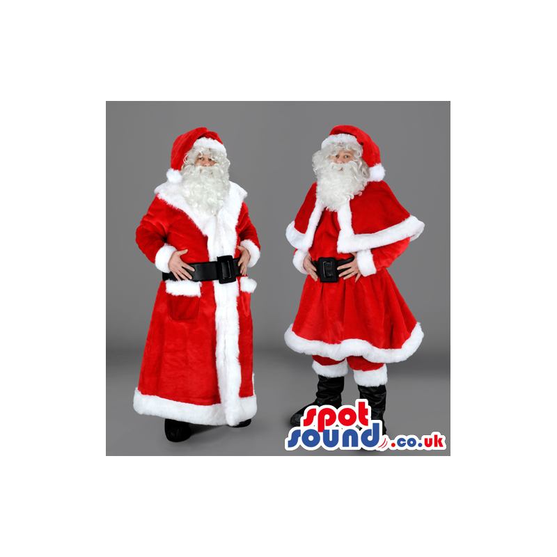 Santa Claus Christmas Holiday Human Mascot With Knee-Length