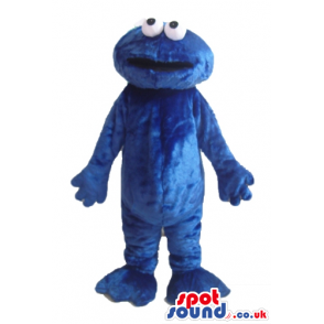 Blue monster with a big mouth and big eyes - Custom Mascots