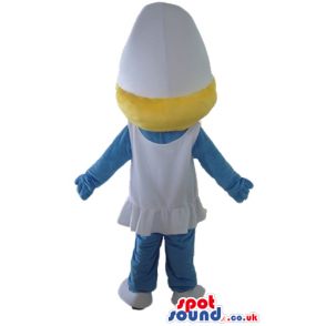 Blonde smurfette wearing a white dress and shoes - Custom