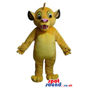 Yellow baby lion with big black eyes and a pink nose - Custom