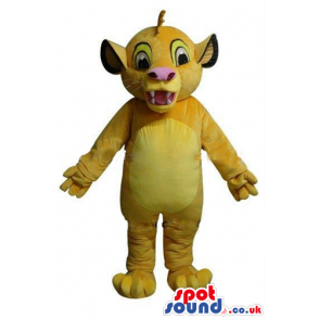 Yellow baby lion with big black eyes and a pink nose - Custom