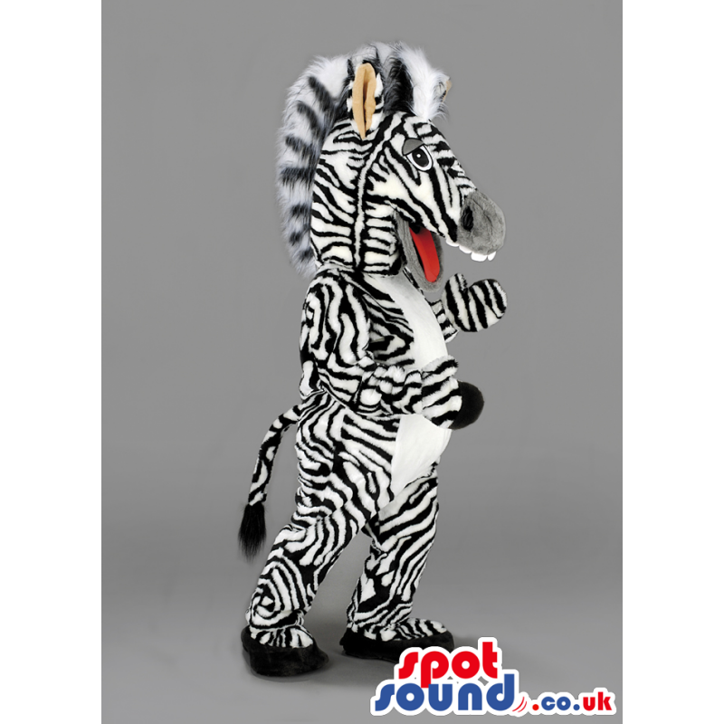 Customizable Zebra Mascot With Black And White Stripes - Custom