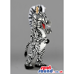 Customizable Zebra Mascot With Black And White Stripes - Custom