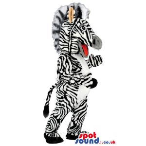 Customizable Zebra Mascot With Black And White Stripes - Custom