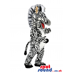 Customizable Zebra Mascot With Black And White Stripes - Custom