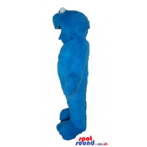 Furry blue monster with round eyes - Custom Mascots