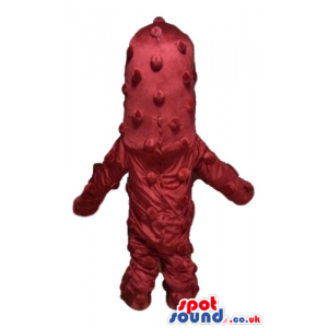 Red monster with a big eye and two teeth - Custom Mascots