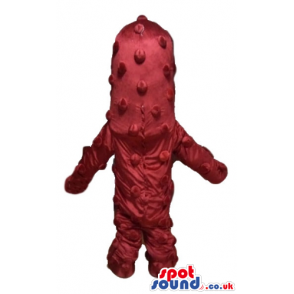 Red monster with a big eye and two teeth - Custom Mascots