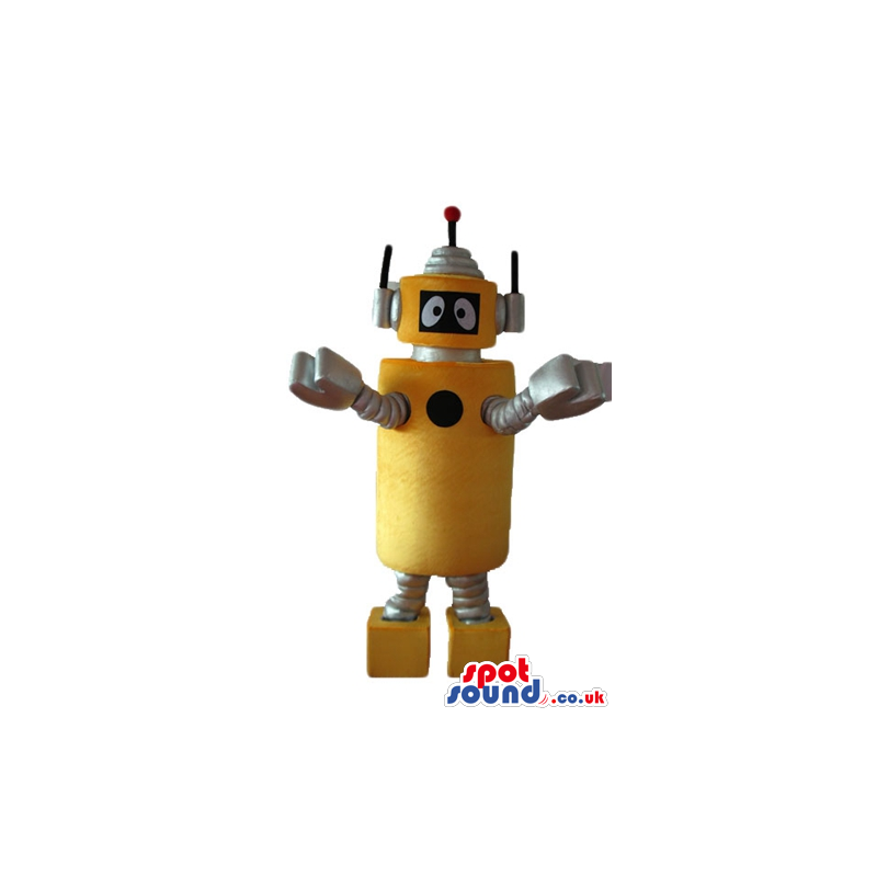 Yellow and silver robot with black eyes and antennae - Custom