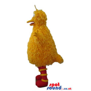Yellow bird with striped yellow and red feet - Custom Mascots