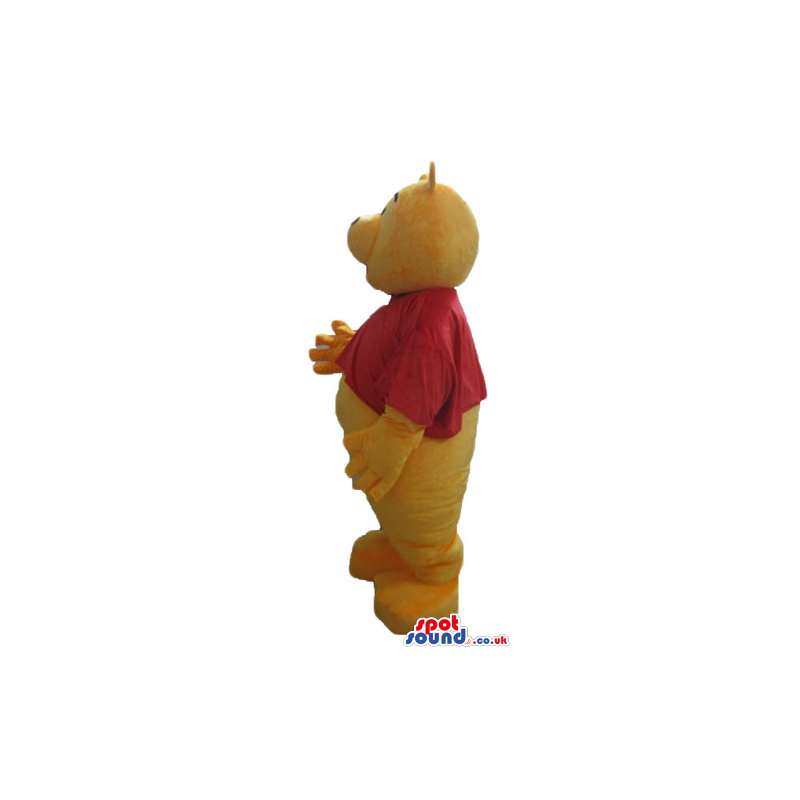 Winnie the pooh wearing a red t-shirt - Custom Mascots