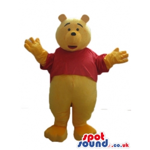 Winnie the pooh wearing a red t-shirt - Custom Mascots