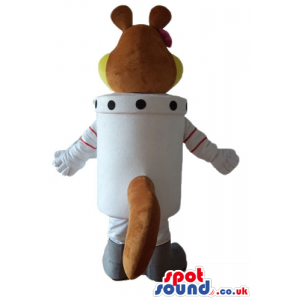 Brown and yellow female bear wearing an astronaut suit - Custom