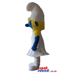 Blonde smurfette wearing a white dress and shoes - Custom