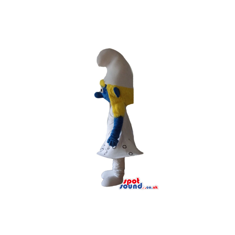 Blonde smurfette wearing a white dress and shoes - Custom