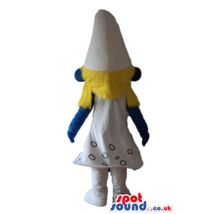 Blonde smurfette wearing a white dress and shoes - Custom