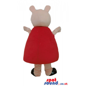 Peppa pig wearing a red mini dress and black shoes - Custom