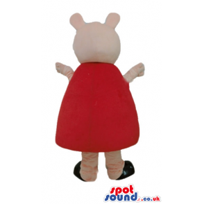 Peppa pig wearing a red mini dress and black shoes - Custom