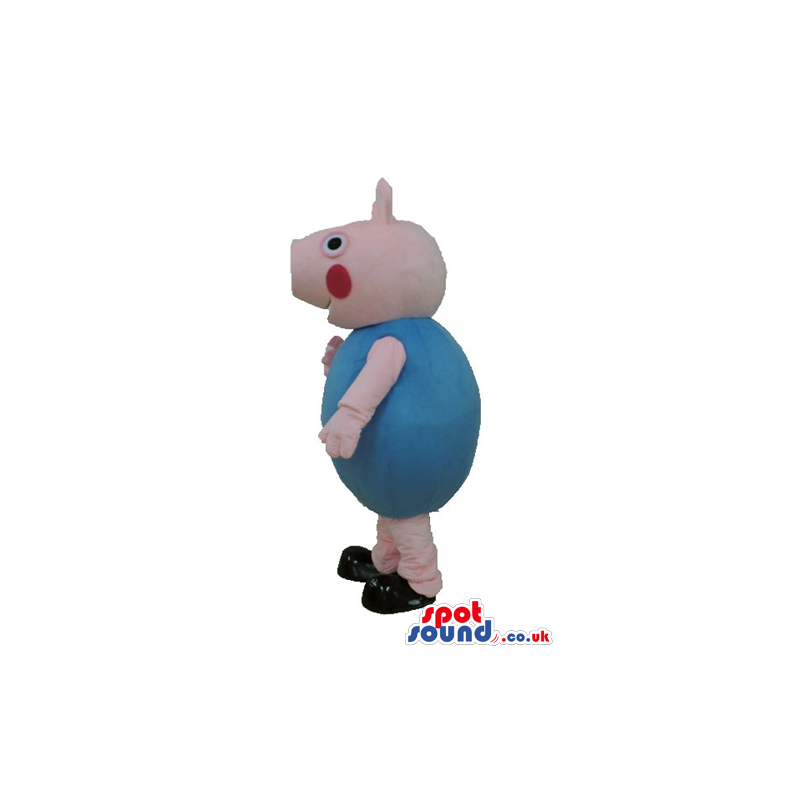 George pig wearing a light-blue t-shirt - Custom Mascots