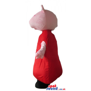 Peppa pig wearing a red dress and black shoes - Custom Mascots