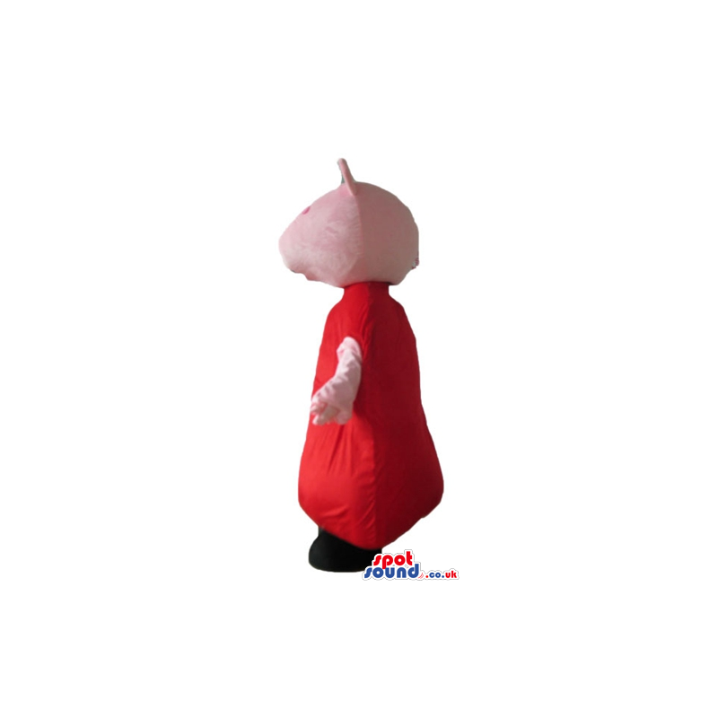 Peppa pig wearing a red dress and black shoes - Custom Mascots