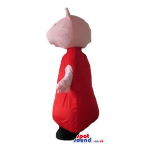 Peppa pig wearing a red dress and black shoes - Custom Mascots