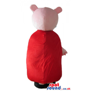 Peppa pig wearing a red dress and black shoes - Custom Mascots