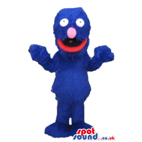Blue furry monster with big eyes and huge red mouth - Custom